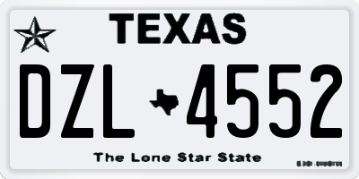 TX license plate DZL4552