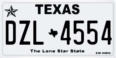 TX license plate DZL4554