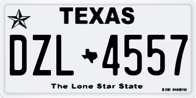 TX license plate DZL4557