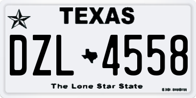 TX license plate DZL4558
