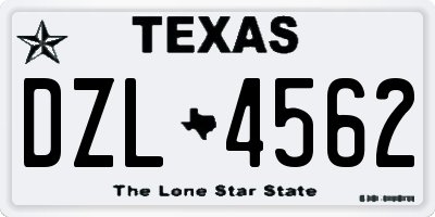 TX license plate DZL4562