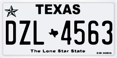 TX license plate DZL4563