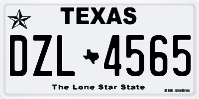 TX license plate DZL4565