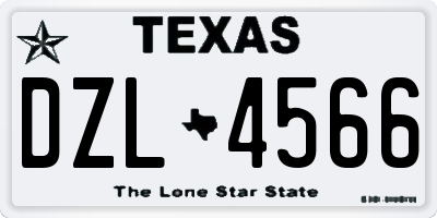 TX license plate DZL4566