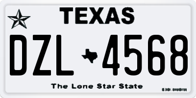 TX license plate DZL4568