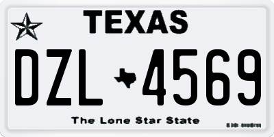 TX license plate DZL4569