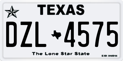 TX license plate DZL4575