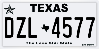 TX license plate DZL4577