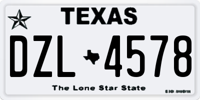 TX license plate DZL4578