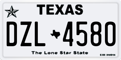 TX license plate DZL4580
