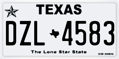 TX license plate DZL4583
