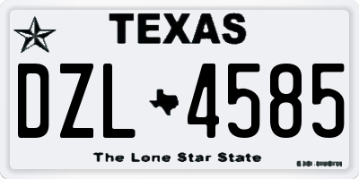 TX license plate DZL4585