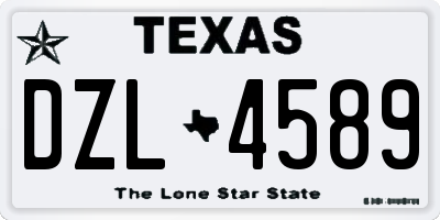 TX license plate DZL4589
