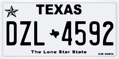 TX license plate DZL4592