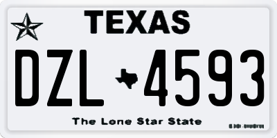 TX license plate DZL4593
