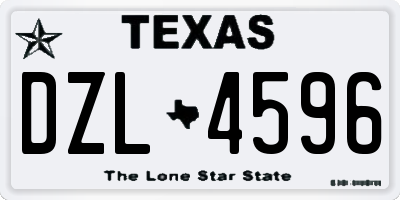 TX license plate DZL4596