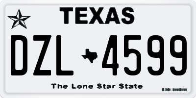 TX license plate DZL4599