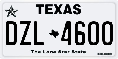 TX license plate DZL4600