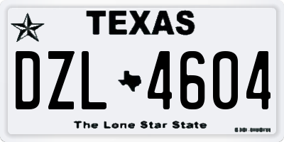 TX license plate DZL4604
