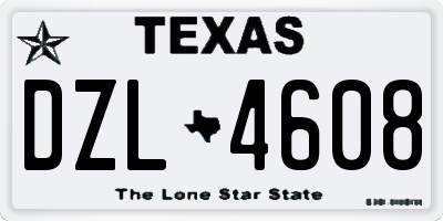 TX license plate DZL4608