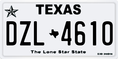 TX license plate DZL4610