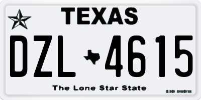 TX license plate DZL4615