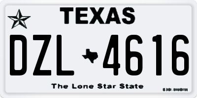 TX license plate DZL4616
