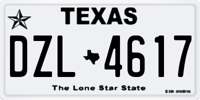 TX license plate DZL4617