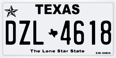 TX license plate DZL4618