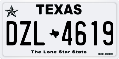 TX license plate DZL4619