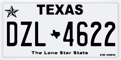 TX license plate DZL4622