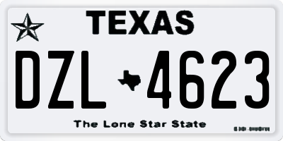 TX license plate DZL4623