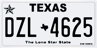 TX license plate DZL4625