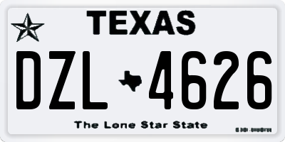 TX license plate DZL4626