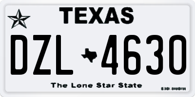 TX license plate DZL4630