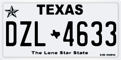 TX license plate DZL4633