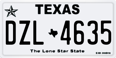 TX license plate DZL4635