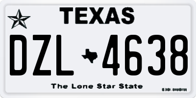 TX license plate DZL4638