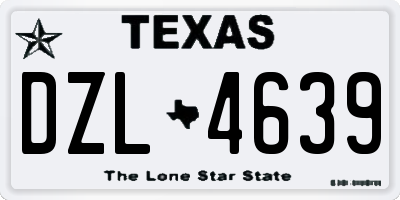 TX license plate DZL4639