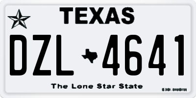 TX license plate DZL4641