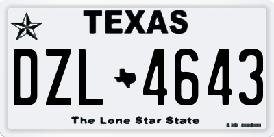 TX license plate DZL4643