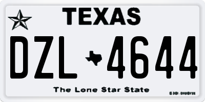 TX license plate DZL4644