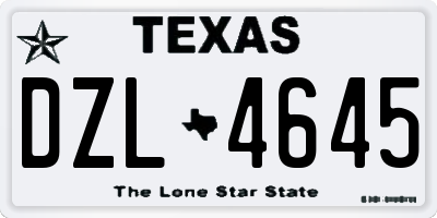 TX license plate DZL4645