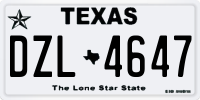 TX license plate DZL4647
