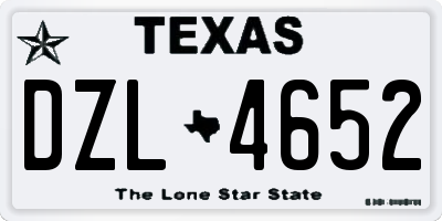 TX license plate DZL4652