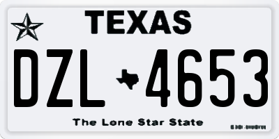 TX license plate DZL4653