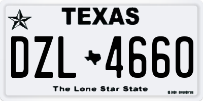 TX license plate DZL4660