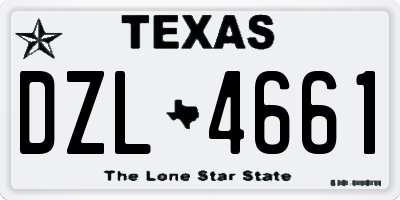 TX license plate DZL4661