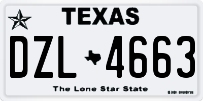 TX license plate DZL4663
