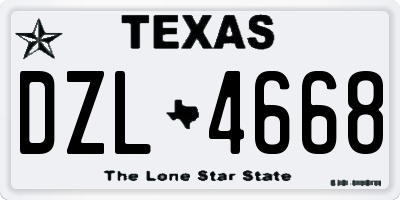 TX license plate DZL4668